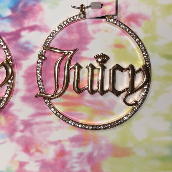 Juicy Couture Logo Hoop Earrings - Picture 4 of 8